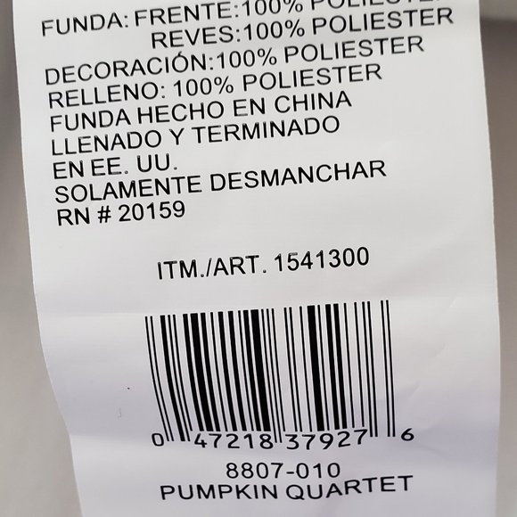 Fall Pumpkin Quartett Pillow Oranges And Plaid Back - Picture 7 of 7